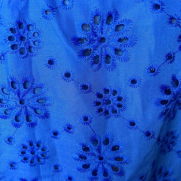 Boho ✨Royal Blue Lace Eyelet Bow Tie Vest Tank Top 2XL 💙 🎀 - Picture 7 of 8